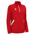 Maira 1/4 Zip Top Woman RED/WHT XL Teknisk treningsgenser til dame